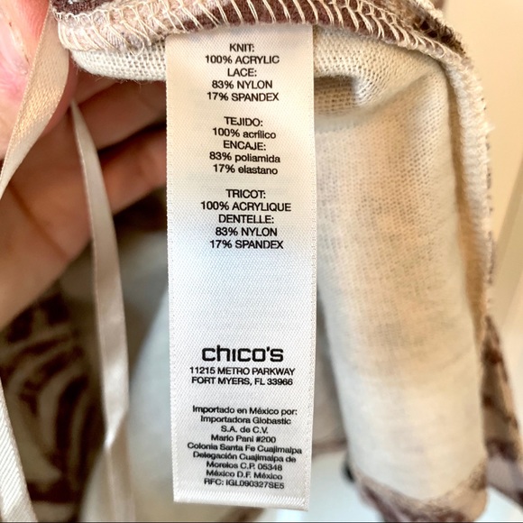 CHICO’S Zebra Print Lace Overlay Cardigan/Jacket - Picture 7 of 8